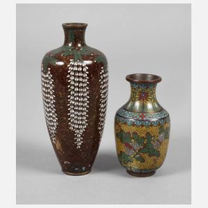 Zwei Vasen Cloisonné