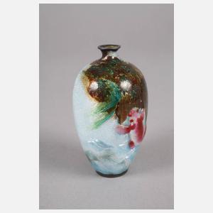 Kleine Emaillevase Silber