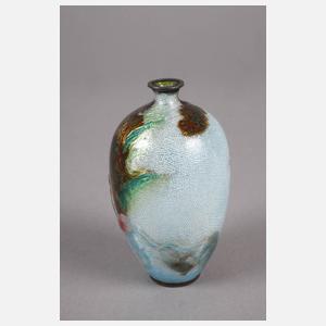 Kleine Emaillevase Silber