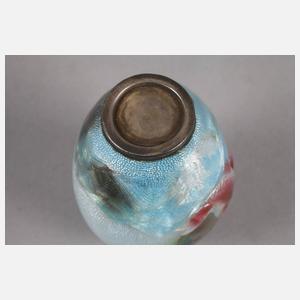 Kleine Emaillevase Silber