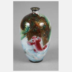 Kleine Emaillevase Silber