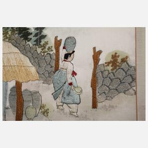 Großer asiatischer Paravent