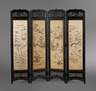 Paravent mit Seidenstickerei