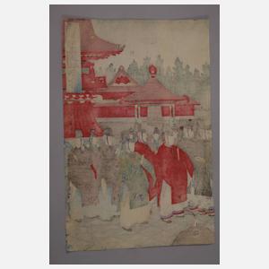 Zwei Farbholzschnitte Japan