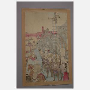 Zwei Farbholzschnitte Japan