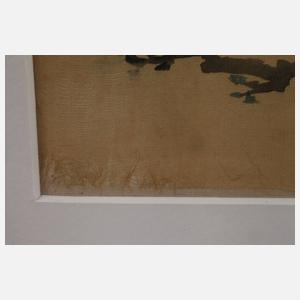 Zwei Seidenmalereien