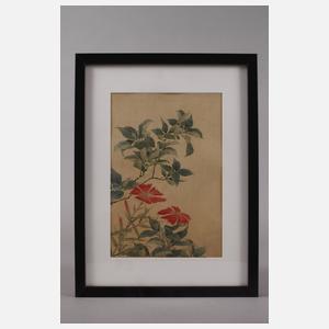 Zwei Seidenmalereien