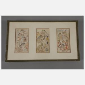 Fünf asiatische Papierarbeiten