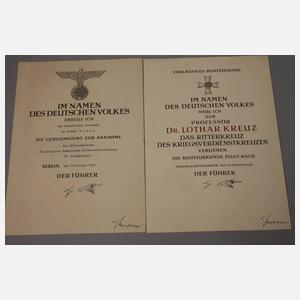 Ritterkreuznachlass Prof. Dr. med. Lothar Kreuz