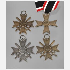 Vier Kriegsverdienstkreuze 2. Weltkrieg