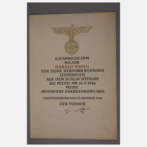 Ritterkreuznachlass Major Krieg