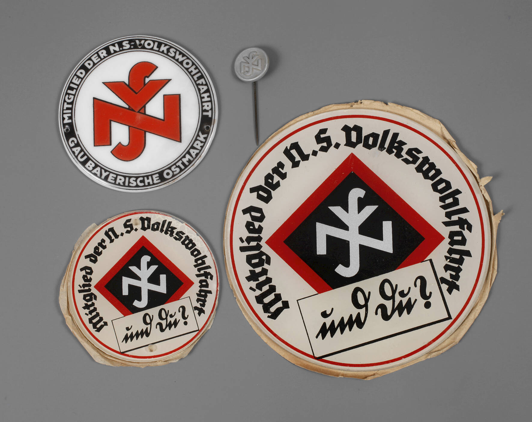 Satz Plaketten der Volkswohlfahrt