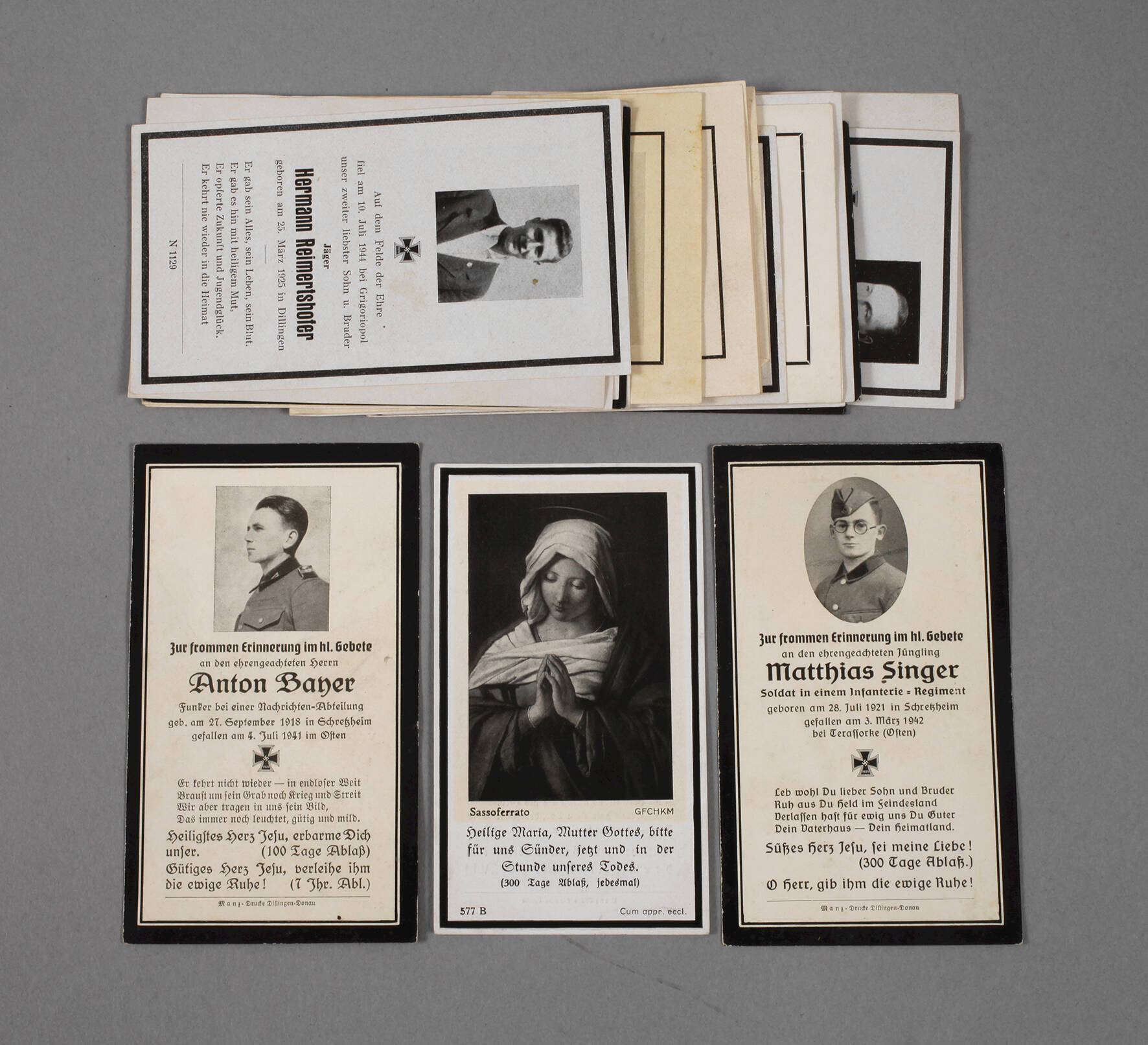 Konvolut Sterbebilder 2. Weltkrieg