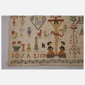 Stickmustertuch Biedermeier