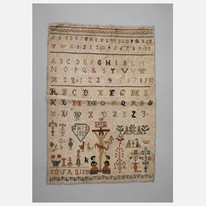 Stickmustertuch Biedermeier