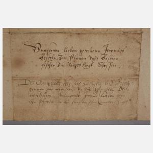 Brief des Kurfürsten Augustus von Sachsen