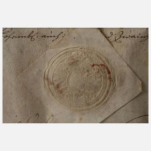 Kaiserlicher Brief mit Unterschrift von Prinz Eugen