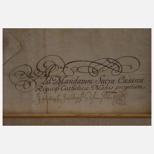 Kaiserlicher Brief mit Unterschrift von Prinz Eugen