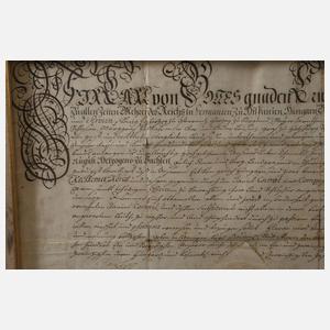 Kaiserlicher Brief mit Unterschrift von Prinz Eugen