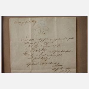 Urkunde im Biedermeierrahmen