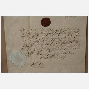 Urkunde im Biedermeierrahmen