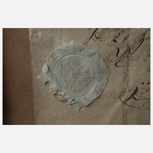 Urkunde im Biedermeierrahmen