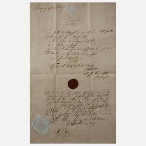 Urkunde im Biedermeierrahmen