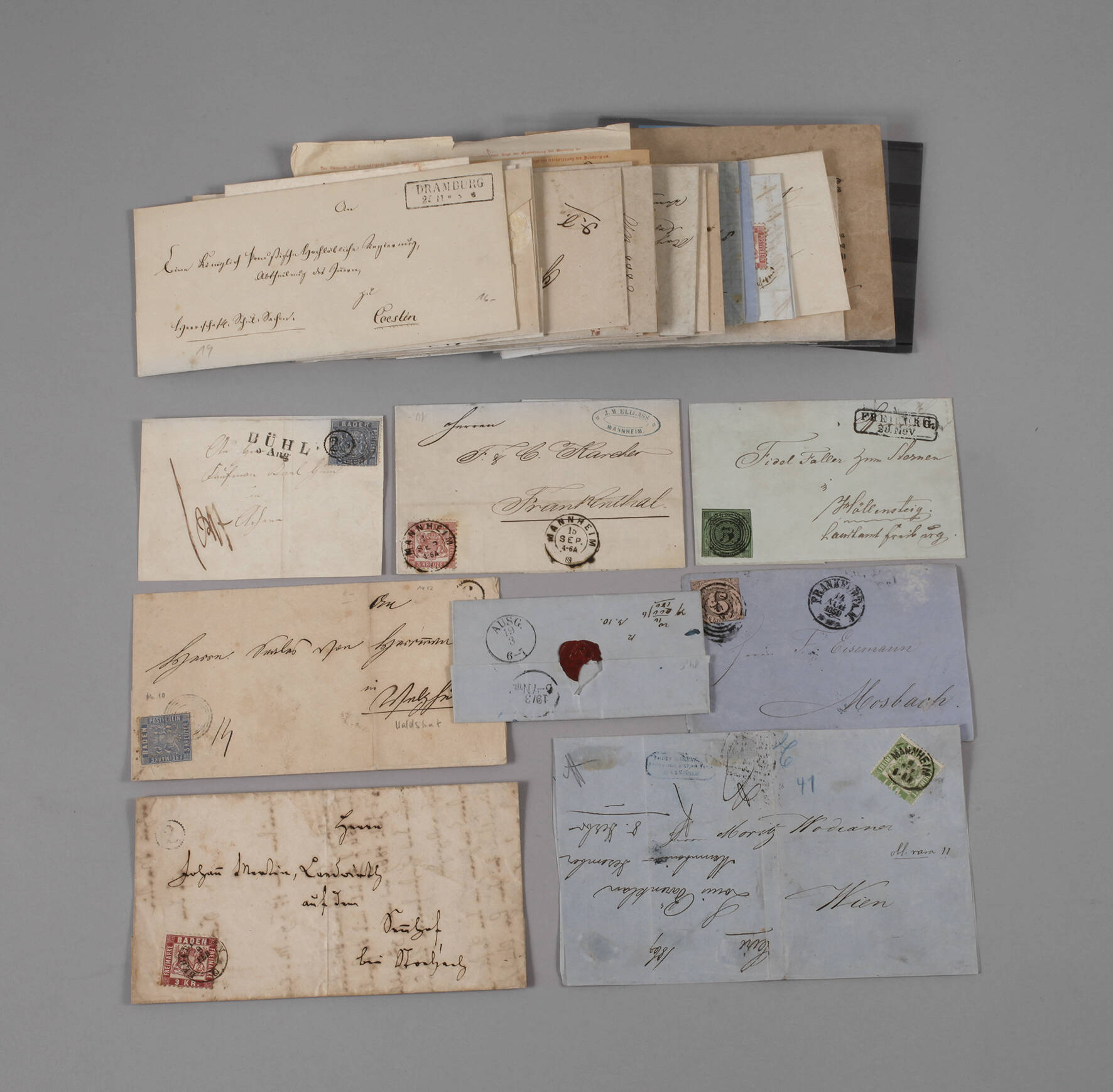 Konvolut alte Belege Baden