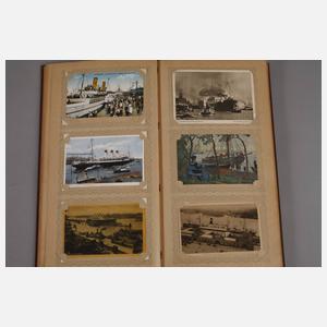 Postkartenalbum Schiffe, Eisen- und Schwebebahn