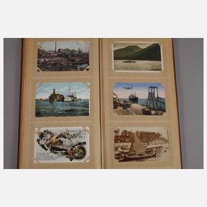 Postkartenalbum Schiffe, Eisen- und Schwebebahn