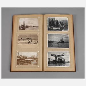 Postkartenalbum Schiffe, Eisen- und Schwebebahn