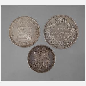 Drei Münzen Sachsen