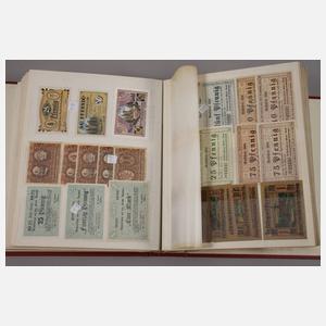 Zwei Alben Scheine, Notgeld und Rationsmarken
