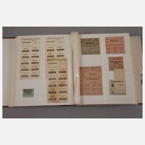 Zwei Alben Scheine, Notgeld und Rationsmarken