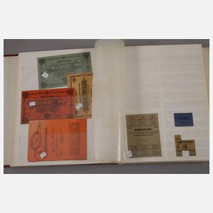 Zwei Alben Scheine, Notgeld und Rationsmarken