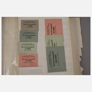 Zwei Alben Scheine, Notgeld und Rationsmarken