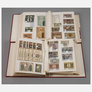 Zwei Alben Scheine, Notgeld und Rationsmarken