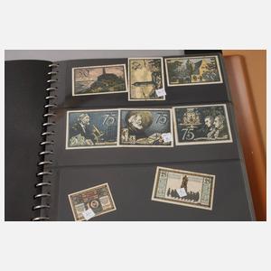 Vier Alben Notgeldscheine