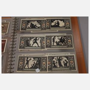 Vier Alben Notgeldscheine