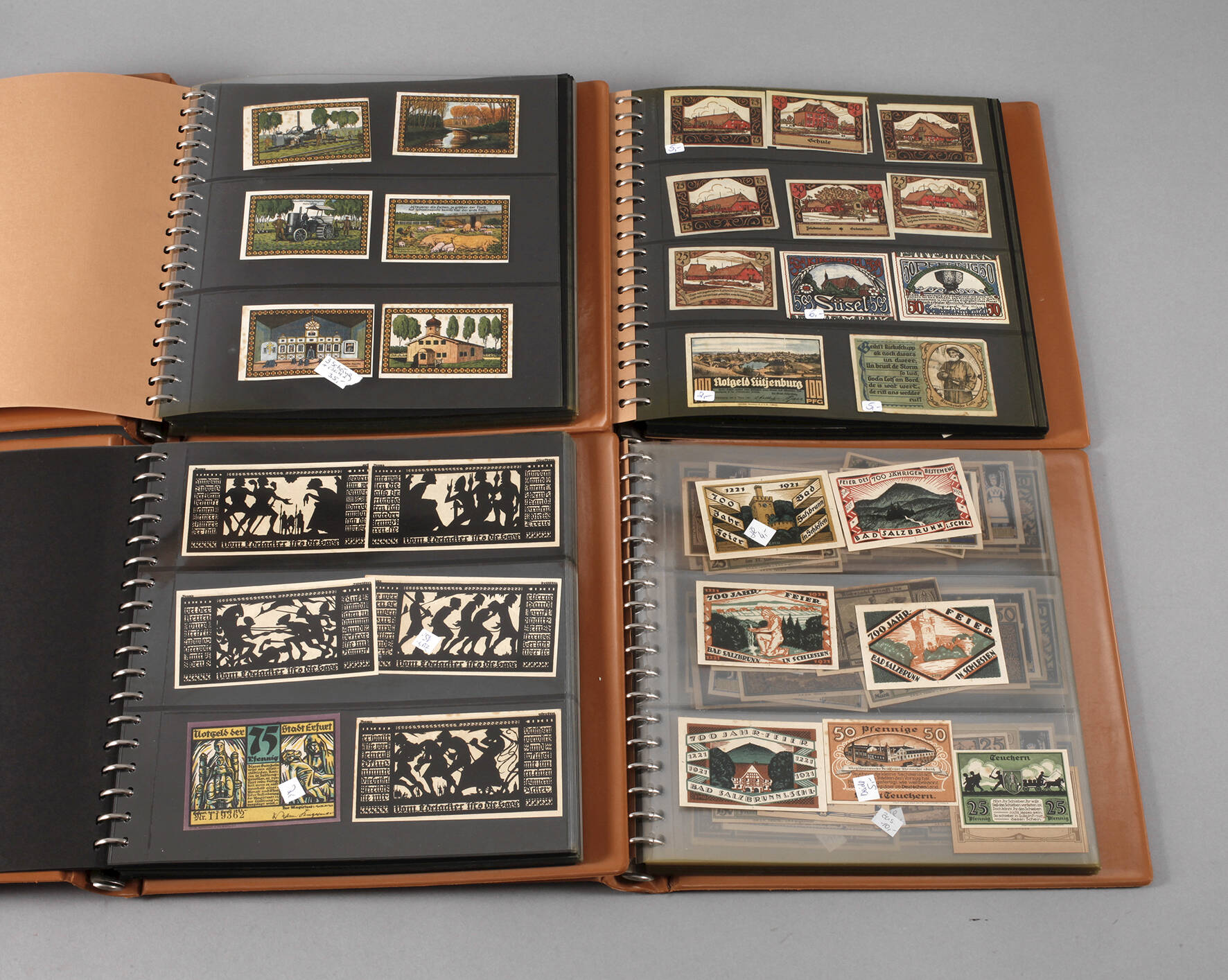 Vier Alben Notgeldscheine