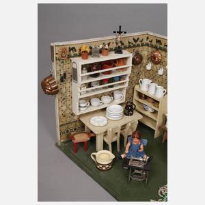 Puppenküche mit umfangreichem Zubehör