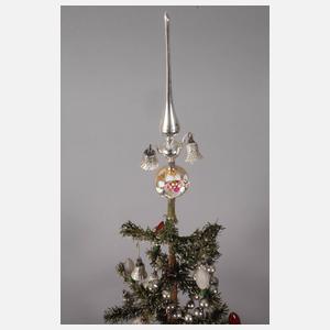 Christbaum mit Glasbehang und Paradiesgarten