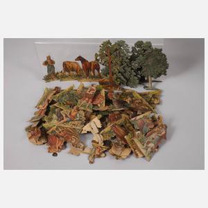 Papierkrippe mit umfangreichem Zubehör