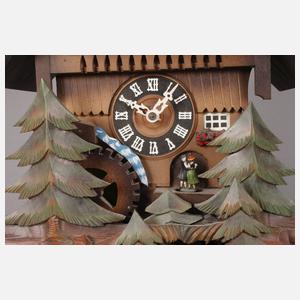 Kuckucksuhr mit Automat und Spielwerk