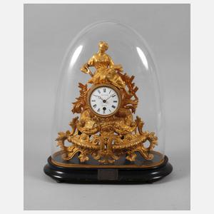 Kaminuhr mit Glassturz