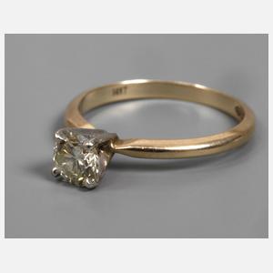 Solitärring mit Brillant von ca. 0,5 ct