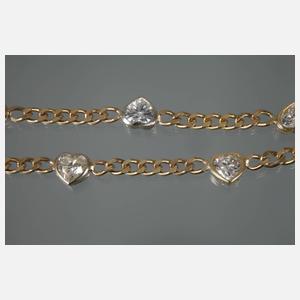 Kette mit Zirkoniaherzen