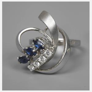 Damenring mit Saphiren und Brillanten