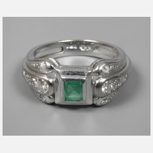 Damenring mit Smaragd und Brillanten