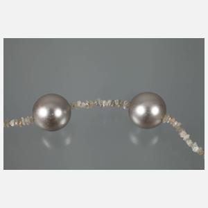 Perlenkette mit Diamanten